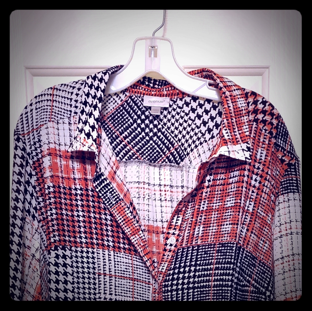 Avenue Ladies Plus Size Houndstooth Tunic 14 / 16 runs big
